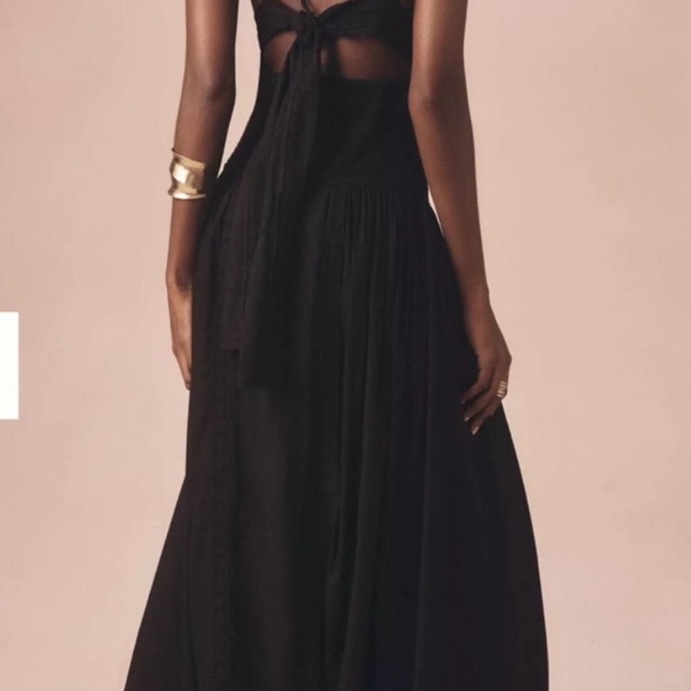 NWT Anthropologie Forever That Girl black Sleeveless Lace Midi Dress Boho L - Picture 4 of 7